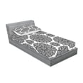 thumbnail image 2 of Ambesonne Mandala Fitted Sheet & Pillow Sham Set, Oriental Mandala Design, Twin, Black and White, 2 of 2