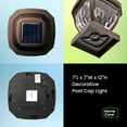 thumbnail image 6 of Home Zone Security ELI1403V 12-Lumen-Each 4 x 4 Solar LED Post Cap Lights, Bronze, 2-Pack, 6 of 6