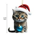 thumbnail image 4 of 8-Piece Acrylic Christmas Cat Ornament Set for Tree and Home Decor with 8Cm Size, 4 of 7