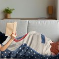 thumbnail image 3 of Music Soft Flannel Fleece Throw Blanket, Country Festival Event Illustration Guitar American Flag Design Print, Cozy Plush for Indoor and Outdoor Use, 50" x 70", Cream Red Blue, by Ambesonne, 3 of 5