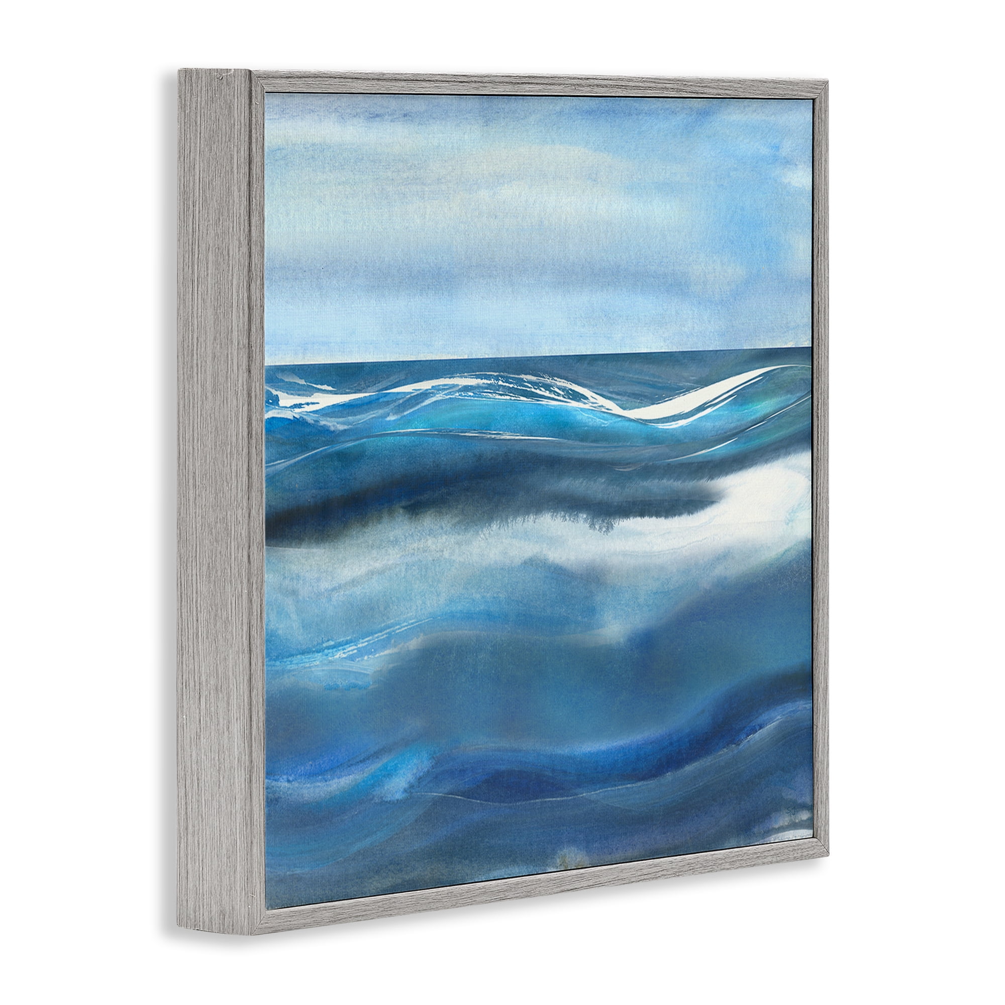 Stupell Industries Calm Expanse of Ocean Waves Gray Framed Giclee Art, design by Susan Jill