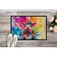 thumbnail image 2 of Caroline's Treasures DAC4025MAT Hippie Animal Pig Doormat Front Door Mat Indoor Outdoor Rugs for Entryway, Non Slip Washable Low Pile, 18H X 27W, 2 of 5