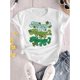 thumbnail image 2 of St. Patrick's Day "Mama" Four-Leaf Clover Print T-Shirt - Crew Neck, Casual Everyday Top with Shamrock Graphics, 2 of 6