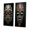 thumbnail image 3 of Designart "Tribal Pende African Mask II" African Tribal Wall Art Set Of 2 - Coral People Wall Decor Set Of 2, 3 of 7
