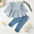9 Months Baby Girls Clothes 12 Months Girls 2PCS Outfits Set Infant Girls Long Sleeve Stripe Top