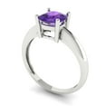 thumbnail image 2 of 1.5 ct Cushion Cut Natural Amethyst Solitaire 14K White Gold Womens Engagement Ring, 2 of 5
