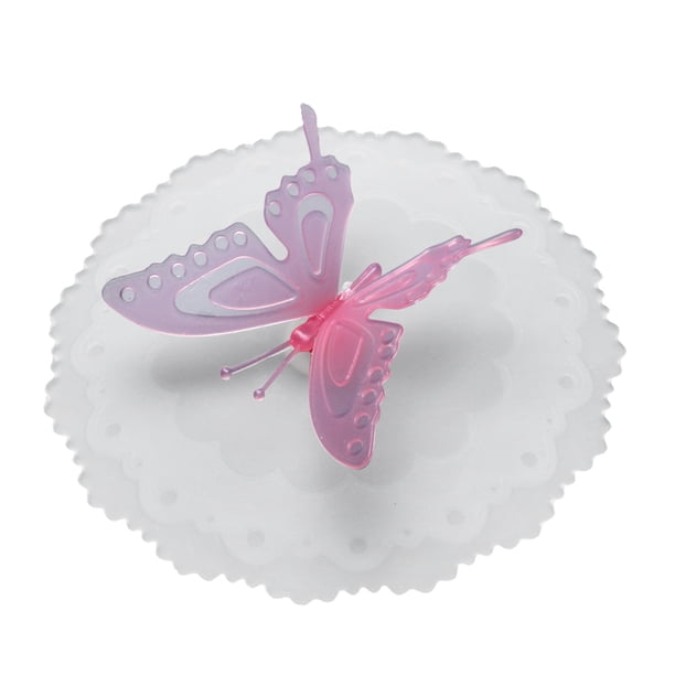 Tapas Silicona para Tazas Mariposa Bonita Antipolvo A Prueba Fugas para Tazas (rosa)