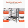 thumbnail image 4 of Wrought Iron Bird Cage with Perches,31.5x20.5x52 "es,Flat Top Parrot Cage with Slide-Out Tray,Casters,and Feeders for Cockatiels,Canaries,Parakeets, 4 of 6