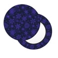 thumbnail image 3 of Round Bar Stool Seat Covers, purple flower Snowflake Elastic Round Chair Cover Stool Seat Slipcover Bar Stool Cushions Round Pad for 12-14 inch, 3 of 7