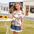 thumbnail image 5 of JOANKDMI Children One Shoulder T Shirts Girls 5-6 Camouflage Print Short Sleeve Tops Summer Casual Slant Neck Blouse Asymmetrical Fashion Tees Daily Holiday Wear Outfit, 5 of 9