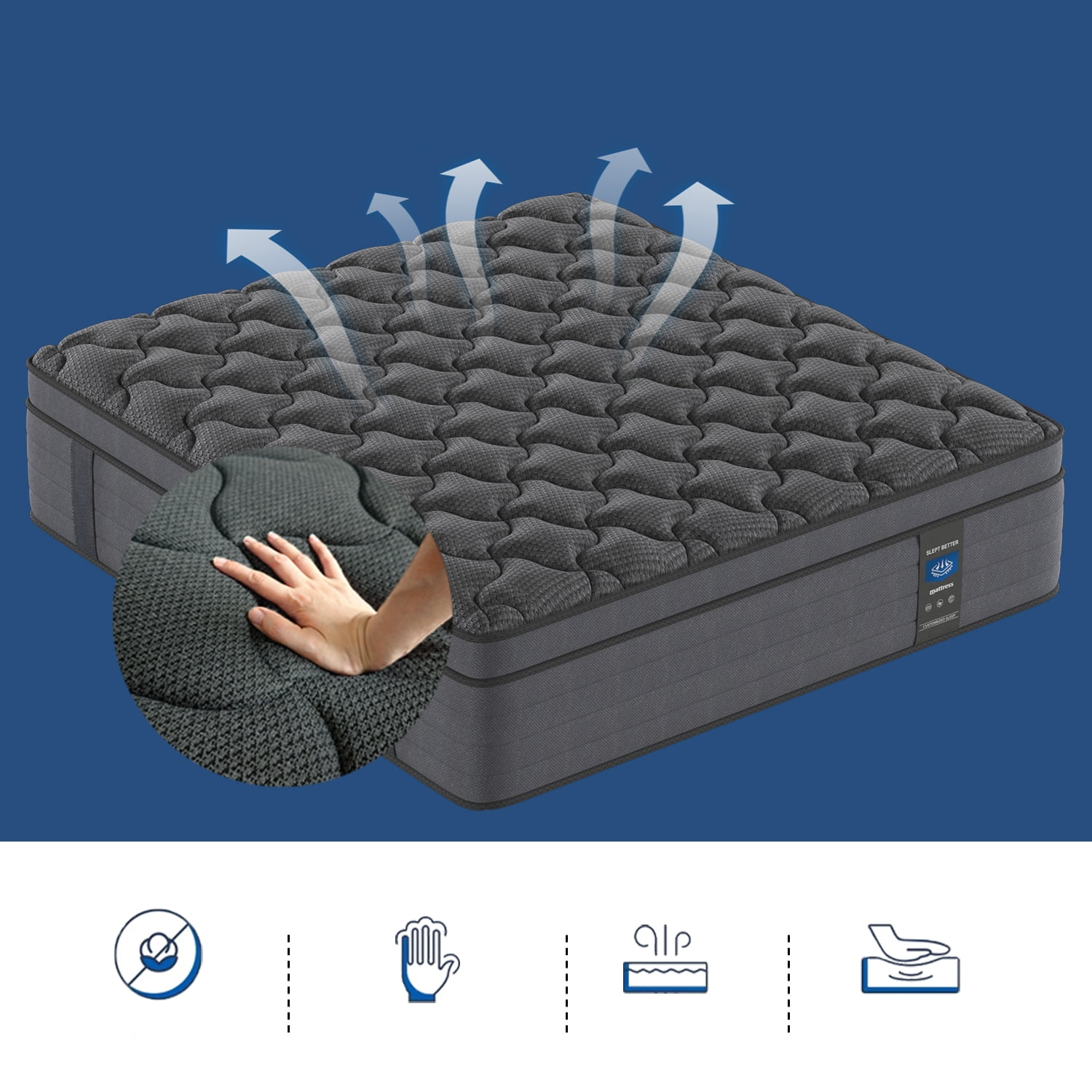 MRH Full Mattress 12 Inch Medium Form Hybrid Mattress Gel Memory Foam Mattress with Individually Pocket Springs CertiPUR-US Certified Breathable Pressure Relief Black Fiberglass Free Mattress