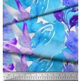 thumbnail image 2 of Soimoi Cotton Duck Fabric Flower Watercolor Print Sewing Fabric Yard 42 Inch Wide, 2 of 3