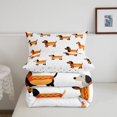 thumbnail image 5 of Homewish Hot Dog Dachshund Twin Comforter Sets,Cute Cartoon Puppy Bedding Set,White,Polkadot Reversible,2 Pieces,1 Comforter and 1 Pillowcase, 5 of 7