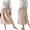 Beige, variant on Brief Nordic Wind Pleated Skirt Cotton Linen Apron Women Girls Vintage Apron Gardening Works Cross Back Pinafore Dress