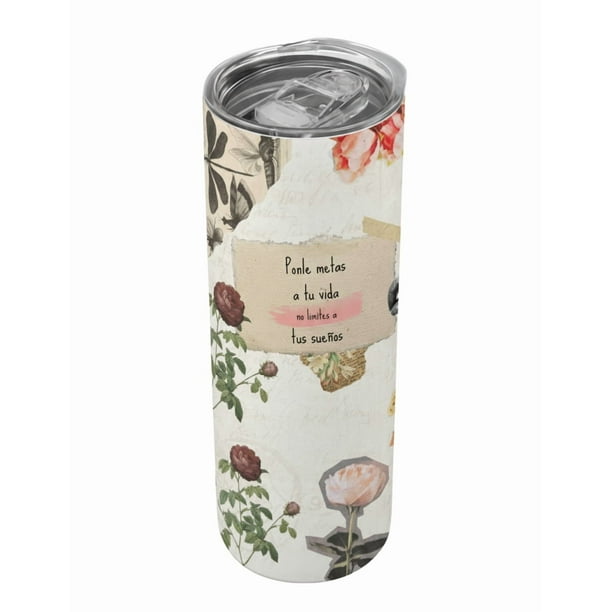 Termo de 590 ml. diseño divertido Ponle metas a tu vida, no limites a tus sueños, deja que la vida te sorprenda regalo original