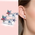 thumbnail image 1 of Pendiente de Mickey Mouse de Disney, pendiente de corazón de plata 925, pendientes de tuerca de entrenador de calabaza, pendientes de mariposa de estrella de plata para mujer, joyería Dengxun unisex, 1 of 2