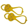 thumbnail image 2 of Ice Cleats Wearable Ice Snow Grips Large Traction Non Slip Gripper Spike Shoe Grips With 5 Studs Crampons Universal Traction Cleats For Snow Hiking Fishing(Yellow L-25.7X9.2X1cm), 2 of 4