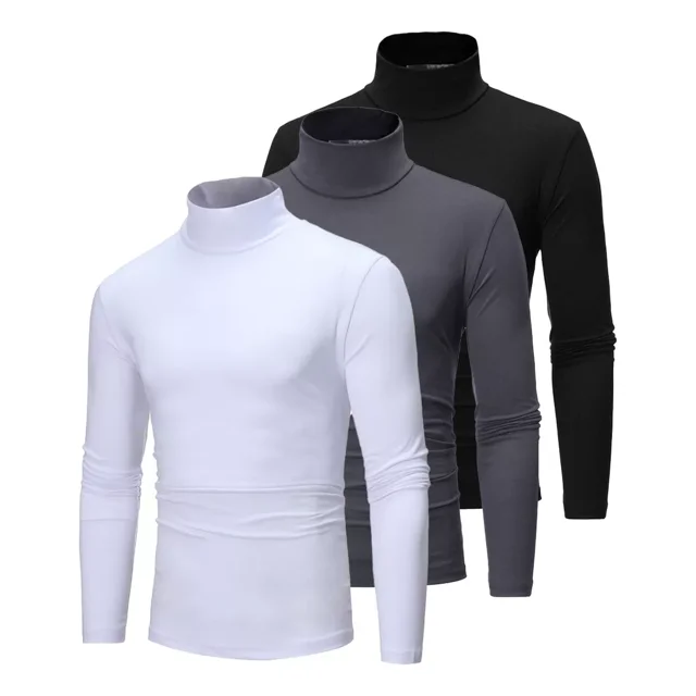 Playera Slim Fit Hombre Caballero Cuello Tortuga Camisa 3pcs