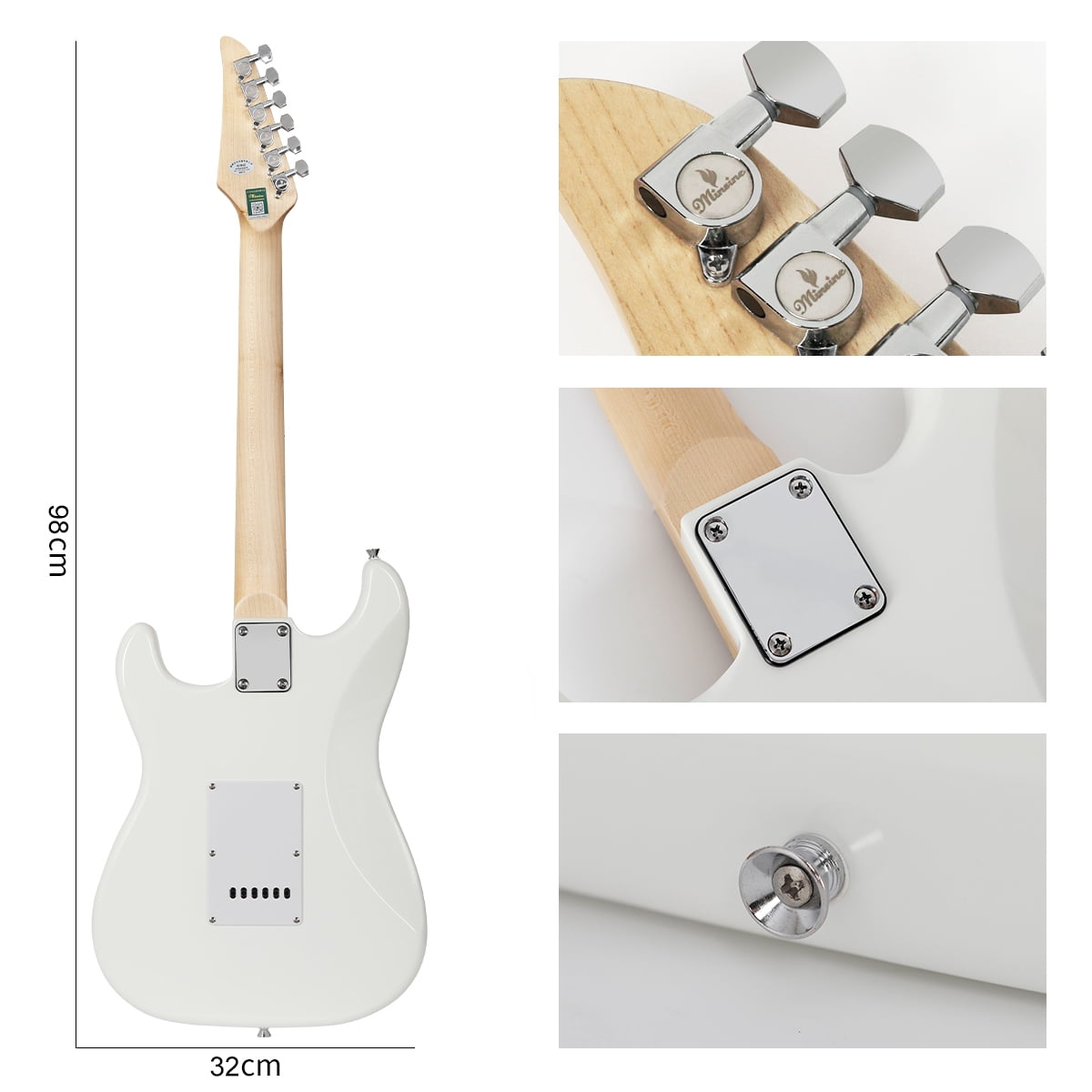 39 Inch Electric Guitar, Full Size Solid Body S-S-S Pickups 6 Strings Beginner Guitar Kit With Gig Bag, Strap, Tremolo Arm, Cable & Picks MS100 Green