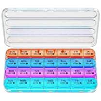 Monthly Pill Organizer 1 Times a Day, 28 Day 4 Week Pill Box Organizer, One Month Pill Case, for Elderly, Daily Medcine Container for Vitamins, Supplement & Medication