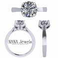 thumbnail image 3 of Nana Jewels Heart & Soul Silver 8.0mm (2ct) Round Cut Zirconia Solitaire Ring-Platinum Plated-Size 11.5, 3 of 7