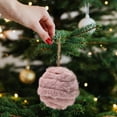 thumbnail image 4 of HomeDM Christmas Felt Ornaments 6cm/2.36" Handmade Wool Felt Balls for Christmas Tree Farmhouse Hanging Balls Decorations for Xmas Tree Party Purple, 4 of 6
