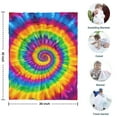 thumbnail image 4 of Rainbow Tie Dye Mandala Pattern Blanket,Comfortable Soft Flannel Throw Blanket,All Season,Warm Lightweight Blankets for Sofa Bed Couch Living Room Chair,30"x40", 4 of 4