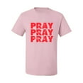 thumbnail image 2 of Wild Bobby, Pray On It Pray Over It Pray Through It Inspirational/Christian Men Graphic Tee, Light Pink, Small, 2 of 6
