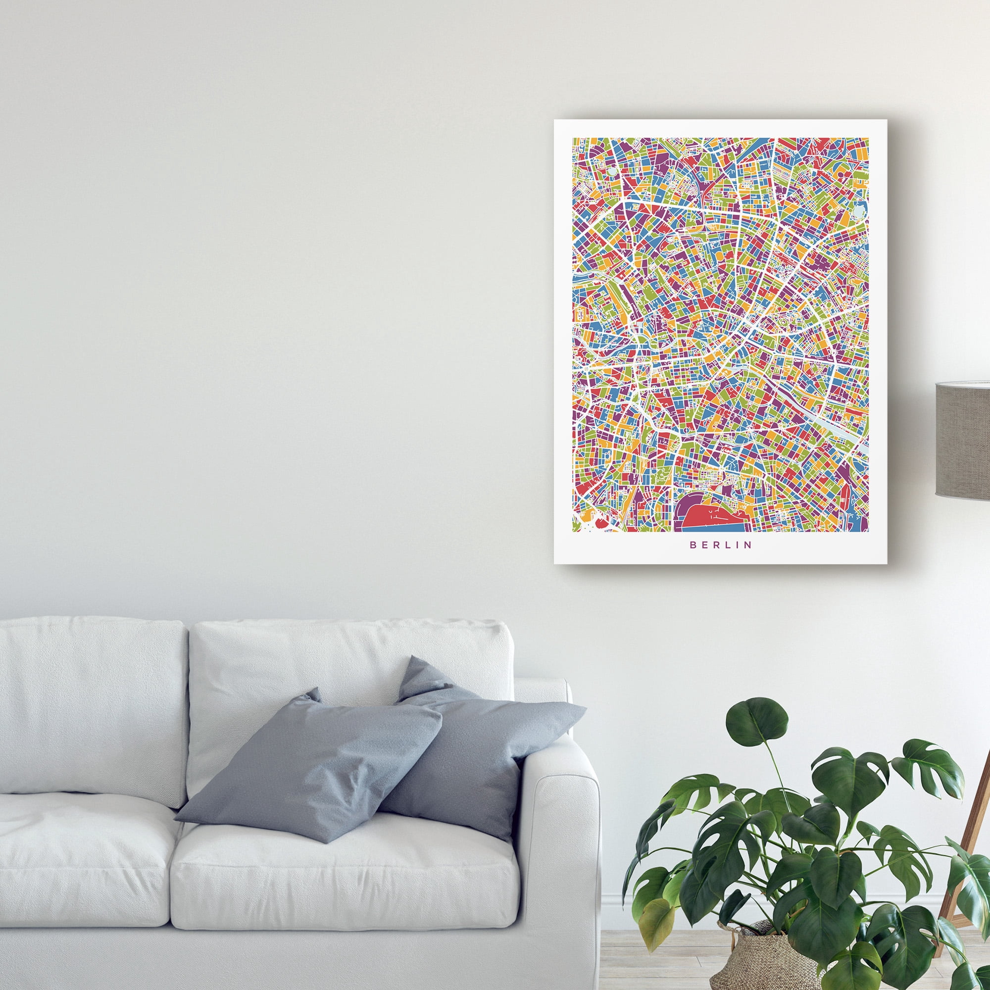 Trademark Fine Art 'Berlin Germany City Map' Canvas Art by Michael Tompsett