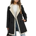 thumbnail image 6 of Enjoytime Winter Jackets for Women Solid Color Long Sleeve Button Down Coat Fall Winter Cozy Warm Casual Outerwear, 6 of 8