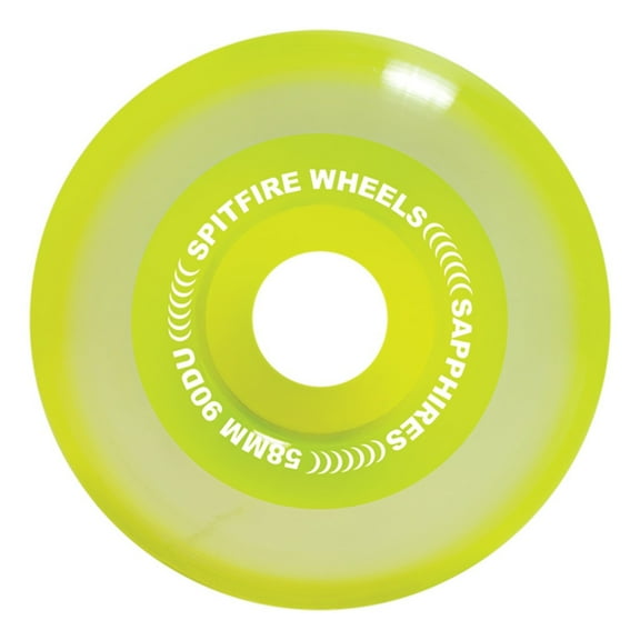 Spitfire Sapphire 90Du Cruiser Skateboard Wheels 90a 58mm Neon Yellow