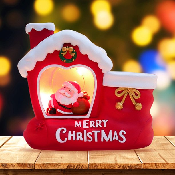 Lámpara de casa de nieve, luz de noche, lámparas de noche de Papá Noel, decoración de habitación Estilo A perfecl Luces nocturnas