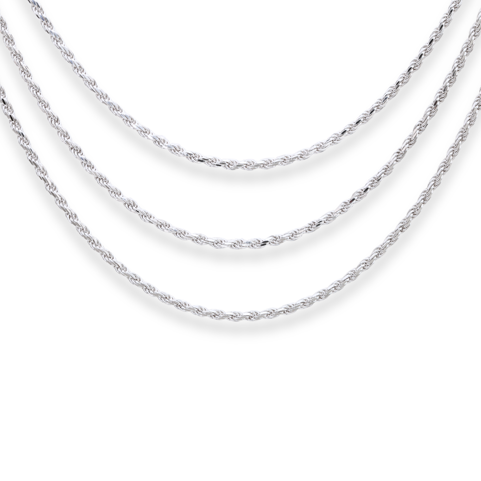 Tilo Jewelry 925 Solid Sterling Silver Rope Chain Necklace with Secure