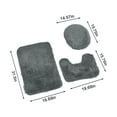 thumbnail image 3 of Qholemyo Home Decor Bathroom Rugs Non Slip Washable Rugs Solid Color 3 Piece Bathroom Rug Set Anti Slip Toilet Carpet Floor Mat Household Supplies, 3 of 9
