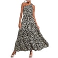 thumbnail image 2 of Lenago Robe Longue Sans Manches à Volants pour Femmes Grande Taille Mode Décontractée Été en Solde, 2 of 5