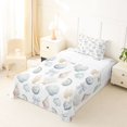 thumbnail image 5 of Manfei Kawaii Coquette Bow Twin Sheets,Cartoon Sea Seashell Bedding,White,3pcs,1 Fitted Sheet and 1 Pillowcase, 5 of 7