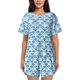thumbnail image 1 of Fotbe Blue Fish Scale Texture Conjunto de Pijama Estampado para Mujer, 2 Piezas, Ropa de Dormir con Camiseta de Manga Corta y Shorts Suaves-Small, 1 of 6