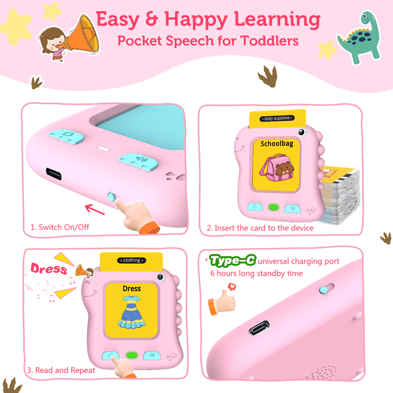 richgv Talking Flash Cards, Educational Montessori Learning Toys