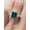 Green, variant on 8mm - 10mm Asscher Square Cut, Simulated Emerald, Three Stone Ring, Sterling Silver,