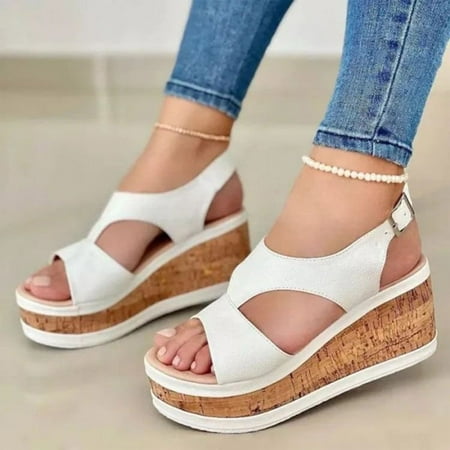 

Hvyesh Womens Platform Sandals Casual Summer Open Toe Sandals Comfy Arch Support Sandals Boho Beach Sandal Size 9.5