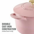 thumbnail image 2 of Martha Stewart Gatwick 7 QT Enameled Cast Iron Dutch Oven - Pink, 2 of 7