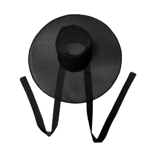 Sombrero Coreano Gat Tradicional Malla Negra con Cinta Accesorio Joseon Fibra Sintética Suave Adecuado para Espectáculos Escénicos Festivales de Disfr para niños