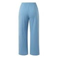 thumbnail image 3 of Women's Casual Pants Straight Leg Comfortable Elastic Waist Soft Trousers Versatile Daily Wear Stretchable Breathable Pure Color plus Size Casual Pants Rompers for Women Womens Pants Petite Casual, 3 of 6