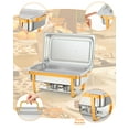 thumbnail image 4 of Riedhoff 4 Packs 8 QT Stainless Steel Chafers and Buffet Warmers Sets for Party Banquet Dining,Gold, 4 of 7