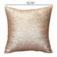 thumbnail image 3 of NWOKYZGH 1Pc 16x16 Inch Champagne Gold Sequined Pillow Cover - Sparkling Throw Cushion for Sofa, Bed, Living Room & Bedroom, Luxury Glitter Decorative Home Decor, 3 of 4