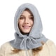 thumbnail image 1 of Balaclava ACUSHLA de lana merino 100 % de punto con capucha y bufanda, 1 of 7