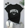 thumbnail image 3 of Women's Casual T-Shirt, "Brooklyn New York 1898 Graphic Tee, Comfortable Sportswear Top, 3 of 6