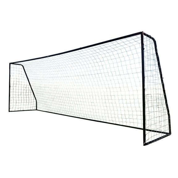 Vallerta® Premier 24 X 8 FT. Regulation Size Soccer Goal w/Premium Weatherproof HDPE 4MM Net. Strongest 50MM Diameter Black Steel Frame w/Corrosion Resistant Coating. Newest 8x24 Foot Design(1Net)