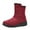 Red, variant on Women's Winter Warm Non-Slip Fur Lined Snow Boots Comfortable Outdoor Slip-On Wedge Waterproof Ankle Boots for Walking Vacation and Cold Weather