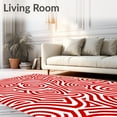 thumbnail image 2 of ODIKA 6'x9' Machine Washable Non-Slip Area Rug, Peppermint Swirl Doormat with Festive Spiral Design High Traffic Rug with Pad, Red, 628526, 2 of 8